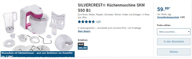 Silvercrest Küchenmaschine SKM 550 B1