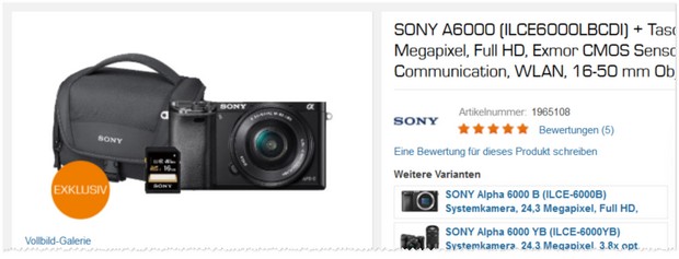 Sony Alpha 6000 Kit Systemkamera