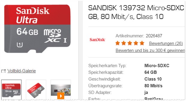 SanDisk Speicherkarte