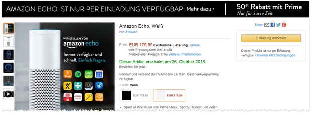 Amazon Echo Gutschein