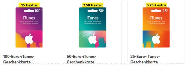iTunes Karten Rabatt