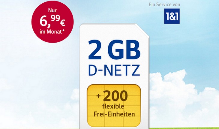 1&1 GMX: 2GB All-Net & Surf für 6,99 Euro